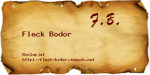 Fleck Bodor névjegykártya